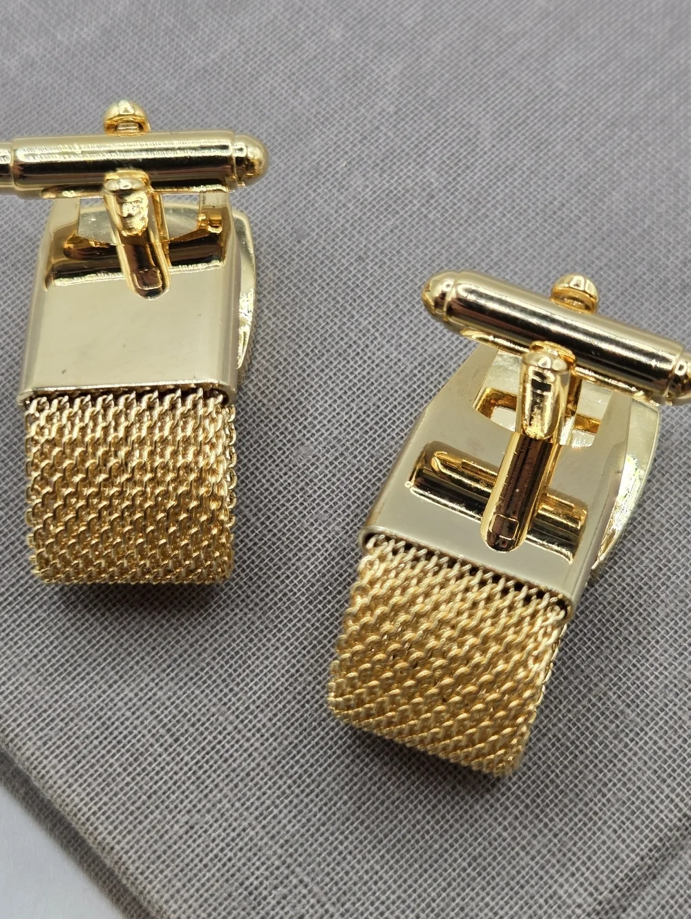 Gold Mesh Wrap Cufflinks Mother Of Pearl Wedding Formal Event Paul Fredrick